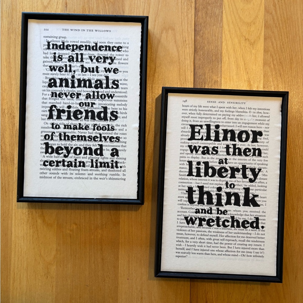 Black Framed Literary Art Prints